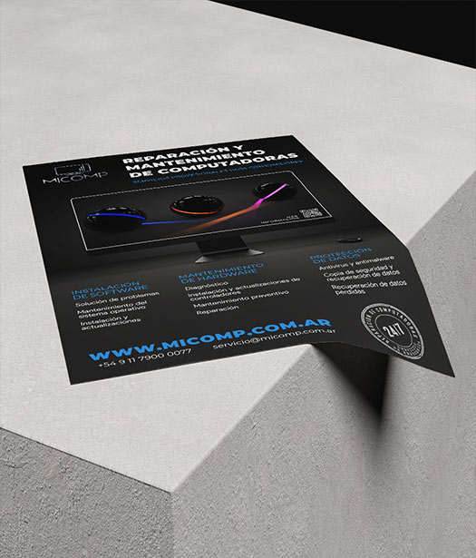 MiComp Services Flyer – Clear and engaging visual layout highlighting the company’s key service offerings.