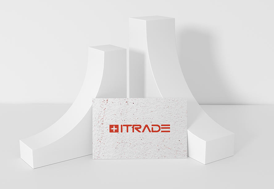 iTrade White Business Card – Clean and professional aesthetic emphasizing brand clarity and trust.