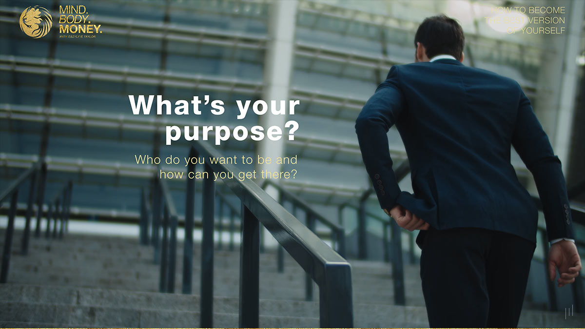 How to Become the Best Version of Yourself – Slide guiding participants in defining their purpose and aligning their goals.