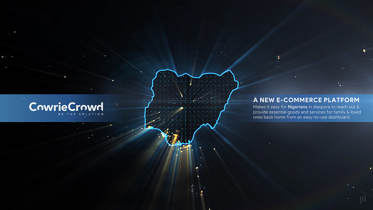 CowrieCrowd Business Presentation – Slide showcasing the platform’s global reach and its role in supporting Nigerian families.