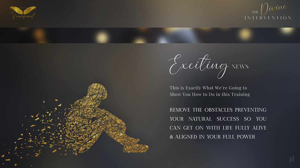 Divine Intervention – Slide presenting key updates and breakthroughs in personal development strategies.
