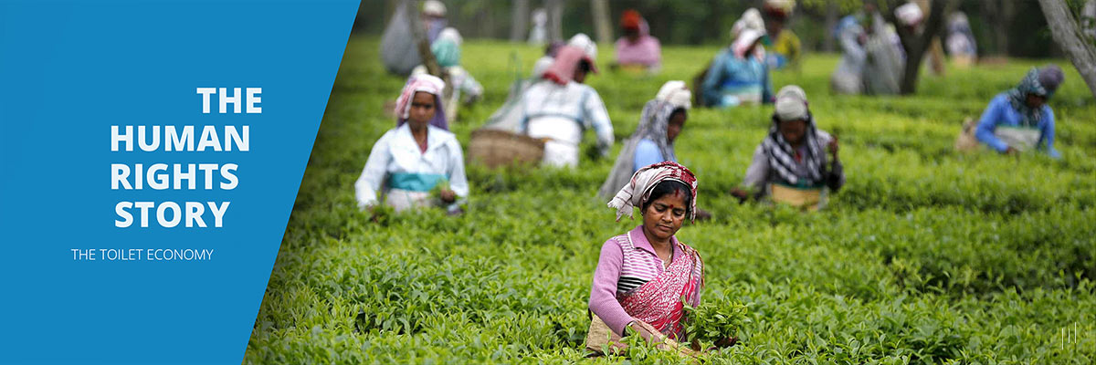 Global Sanitation Economy Summit 2019 – Slide emphasizing sanitation as a fundamental human right.