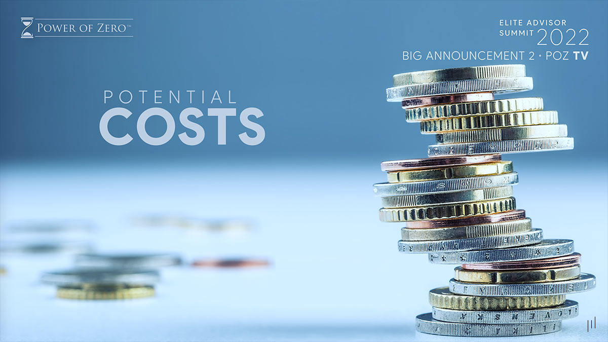 Elite Advisor Summit Puerto Rico 2022 – Slide detailing the investment required for Power of Zero TV expansion.