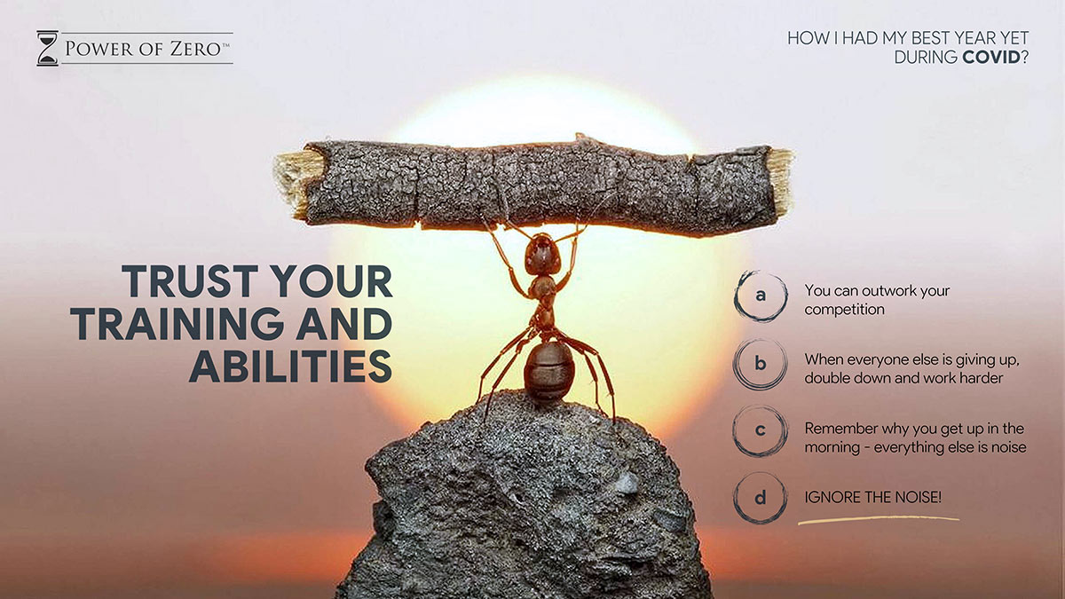 How I Had My Best Year Yet During COVID – Slide reinforcing confidence in professional expertise and experience.