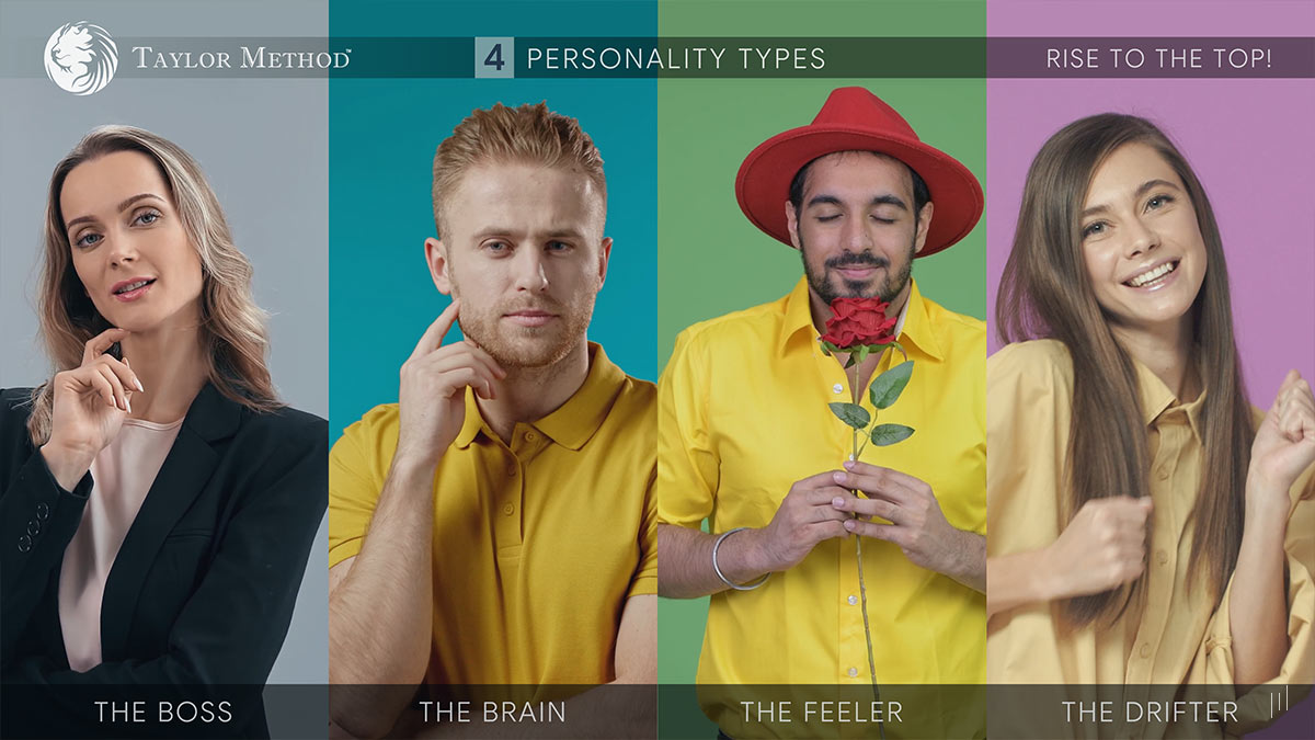 Raise to the Top – Slide illustrating four distinct personality types in financial advisory, helping advisors tailor their approach.