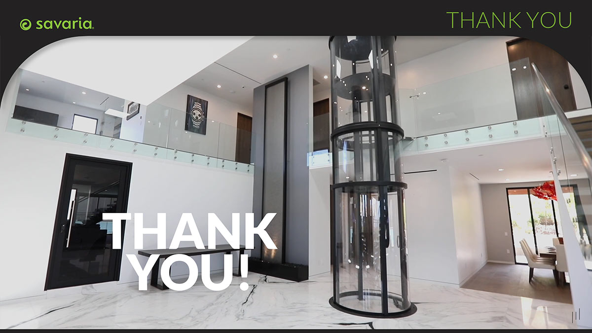 Savaria Company Profile – Closing slide expressing appreciation and reinforcing Savaria’s dedication to accessibility innovation.